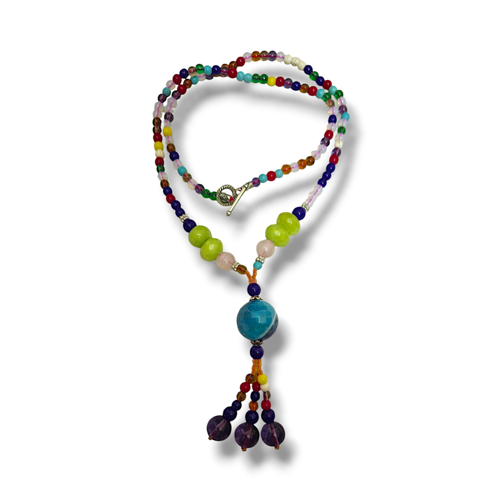 Multicolor With Jade (3) 30 Multicolor Side Style Necklace (3) - Image 1